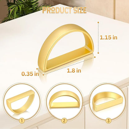 KPOSIYA Napkin Rings Set of 36, Matte Gold Napkin Rings Bulk for Table Settings, D-Shape Napkin Holders Rings for Dinner Table Decor, Easter, Fall,Thanksgiving, Christmas, Party,（Matte Gold，36pcs）