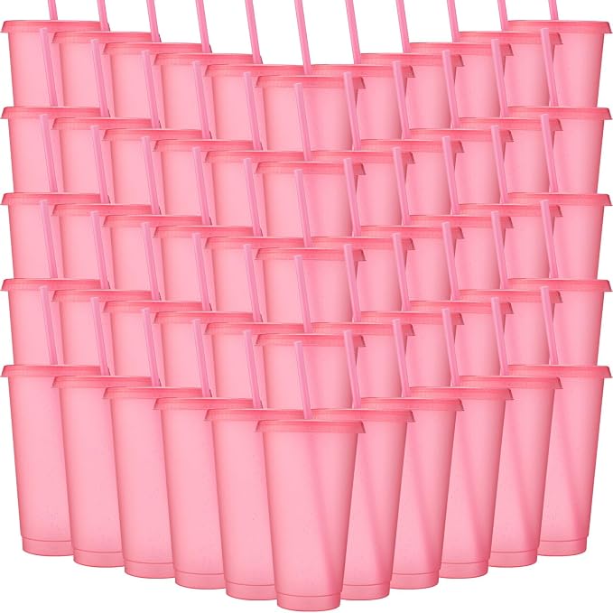 Honeydak 60 Pack Tumbler with Straw and Lid Bulk Cups by Honeydak