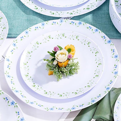 YOUBET 60PCS Blue and Green Floral Plastic Plates by YOUBET