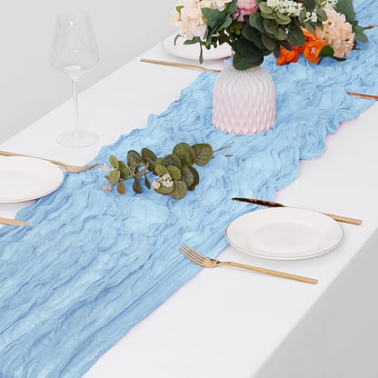 30 Pack Baby Blue Cheesecloth Table Runner 17 x 108 inch Cheese Cloth Table - Image 4
