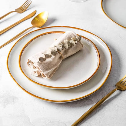 AmorArc Ceramic Plates Set of 6, 8.5 Inch Stoneware Small Dinner Plates Set | - Image 7