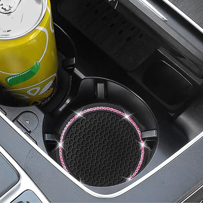 4 Pack Car Coasters, Universal Vehicle Bling Car Coaster, Cute Rhinestone - Image 3