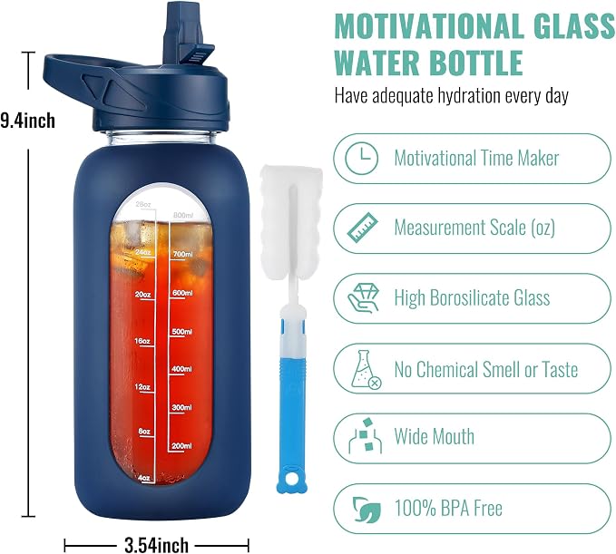 CIVAGO 32 oz Glass Water Bottle - Image 2