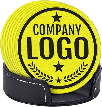 Custom Leather Coasters with Logo - Image 6