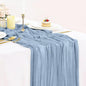 BLUETOP Dusty Blue Cheesecloth Table Runner 35x120 Inch, Semi Sheer Boho Gauze by BlueTopCoLtd