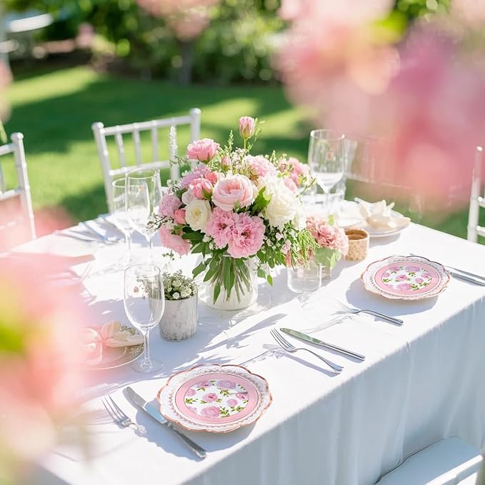 WRAPAHOLIC 25Pcs Floral Paper Plates - Image 5
