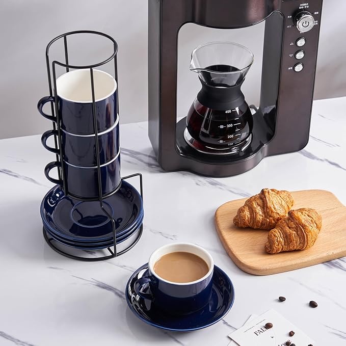 YOLIFE 8oz Porcelain Stackable Cappuccino Cups - Image 6