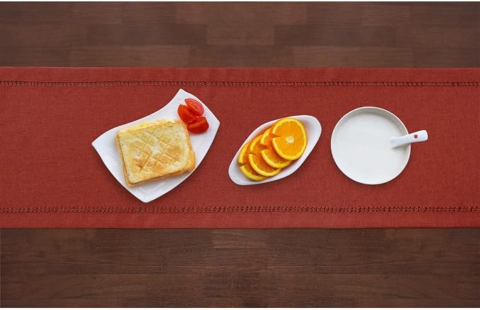 Grelucgo Handcrafted Solid Cinnamon Color Dining Table Runner - Image 5