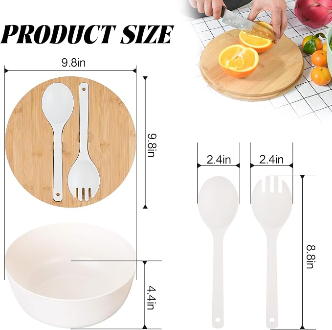 GEHE Bamboo Salad Bowl with Servers Set - Image 7