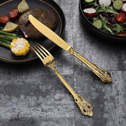 Silverware Set for 14 Durable 18/10 Stainless Steel Flatware Set Palace Style Modern Cutlery Utensils Set 56 Piece Include Knives Forks and Spoons Tableware Set for Home Kitchen Restaurant