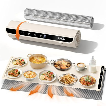 Warming Mat for Food, 46x15 Inch, Off White, Fast Heat, Child Lock | Includes by Unknown