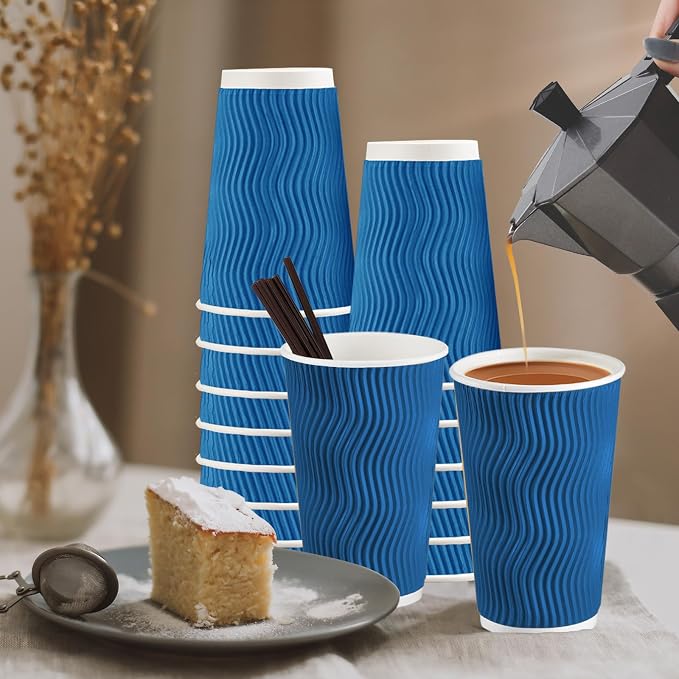 SIUQ 90 Pack 16 oz Disposable Coffee Cups - Image 8