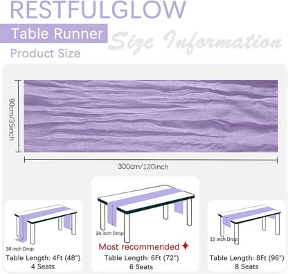 6 Pack Lavender Purple Cheesecloth Table Runner 35 x 120 Inch | Boho Gauze - Image 4