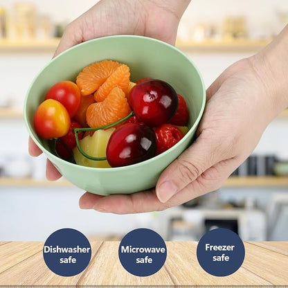 24-Pack Plastic Bowls 10 oz, Microwave & Dishwasher Safe, 6 Vibrant Colors - Image 3