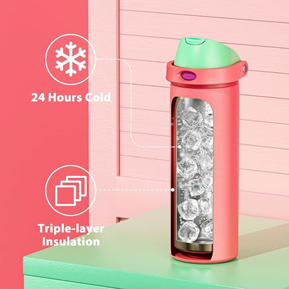 24 oz Insulated Water Bottle for Women: Meoky Stainless Steel Water Bottle - Image 3