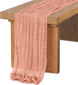 Ling's Moment 14Ft Sunset Terracotta Taupe Sheer Chiffon Table Runner | Silver by LingsMoment