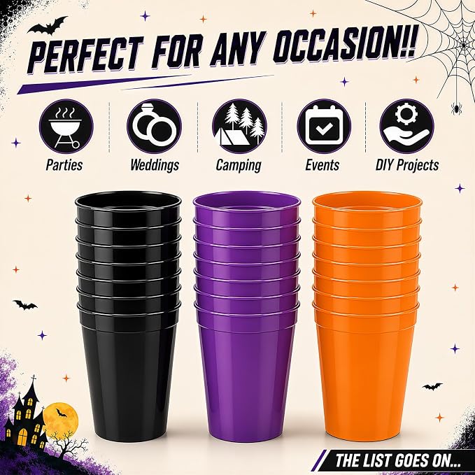 Yungyan 100 Pack 16 oz Stadium Cups Reusable Plastic Cups Blank Drink Stadium - Image 6