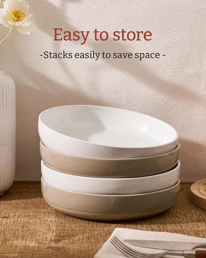 famiware Milkyway 33 oz Pasta Bowls Set of 8, Dishwasher & Microwave Safe - Image 3