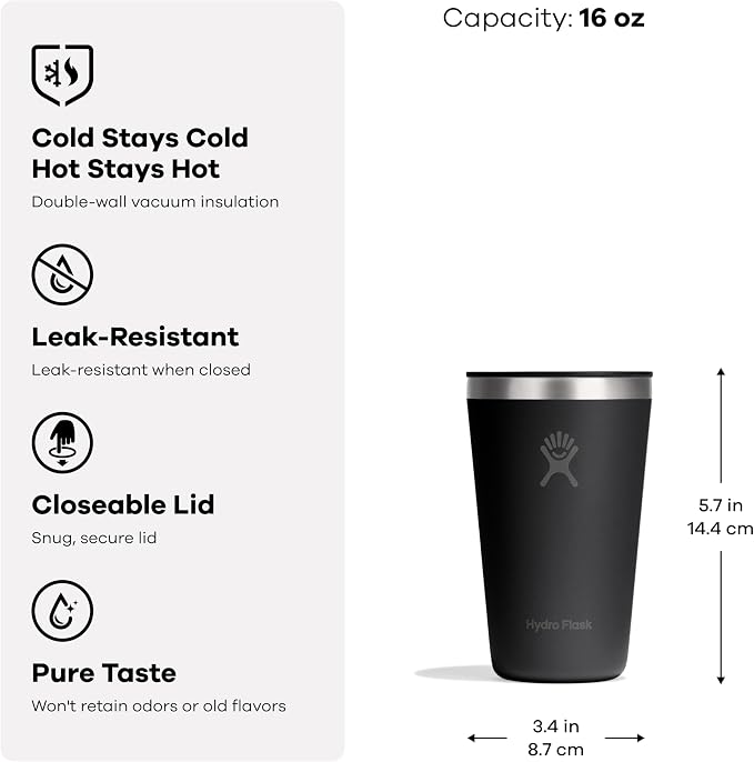Hydro Flask All Around Tumbler Press-In Lid, Insulated Travel Mug, Stainless - Image 3
