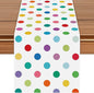 Colorful Polka Dot Table Runner, 13x48 Inch Rainbow Dot Dining Table Decor | by Unknown