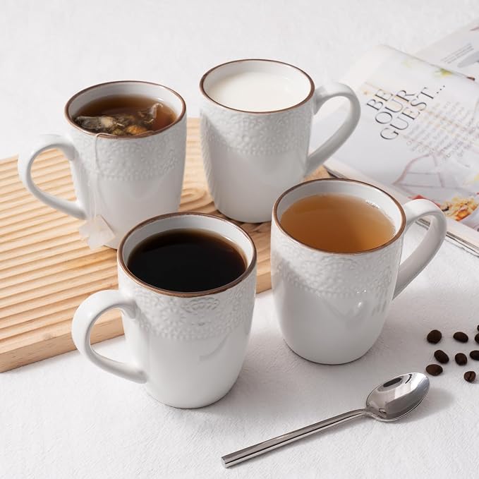 famiware Eden Coffee Mugs Sets of 4, 12 oz Ceramic Stoneware Mug Cup Set | - Image 2