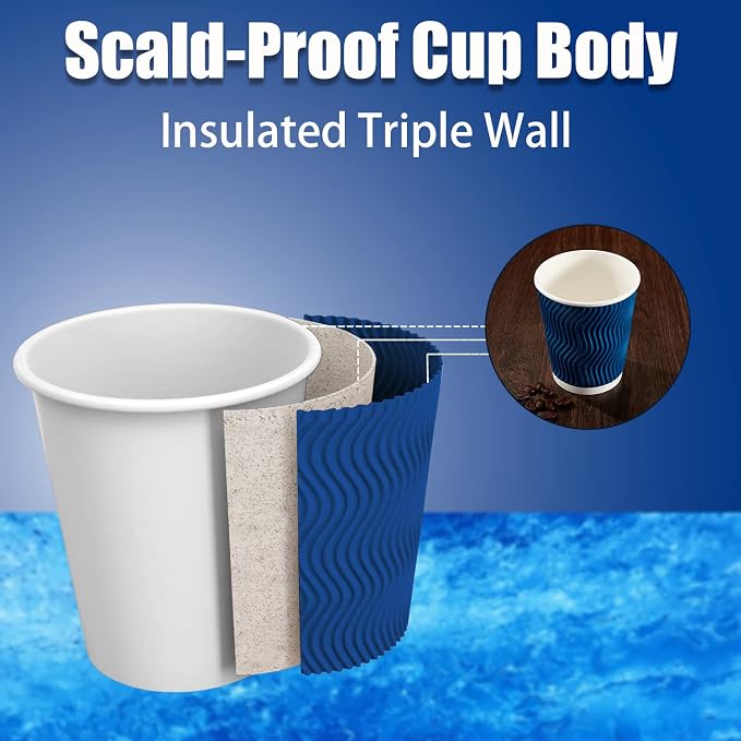 Lamosi 4 Pack 8oz Ripple Disposable Insulated Cups - Image 3