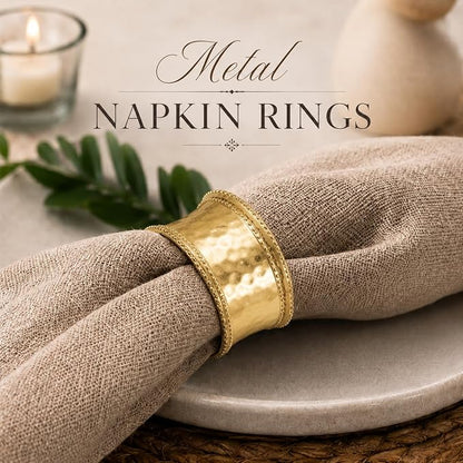 Metal Napkin Rings Set of 12 Iron Napkin Ring Holders - Image 2