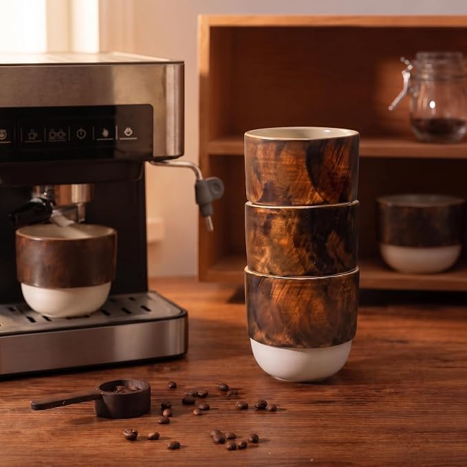 7oz Ceramic Espresso Cup, Modern Handleless Pottery Coffee Mug - Image 4