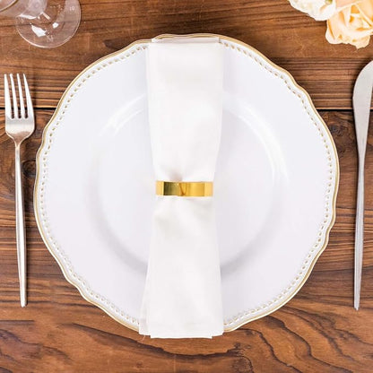 Efavormart 4 Pack | 2" Shiny Gold Metal Semicircle Napkin Rings, D-Shaped - Image 8