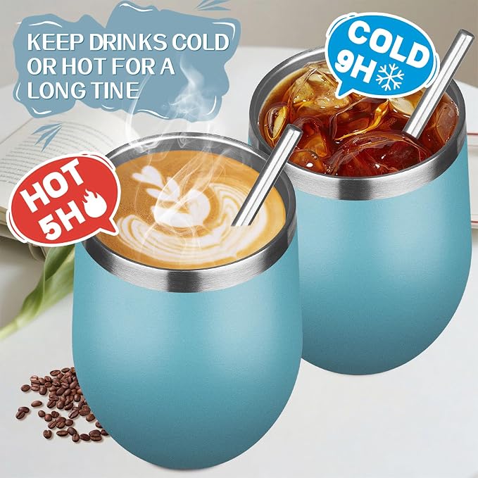 12oz/4 Pack Stainless Steel Wine Tumbler - Image 4