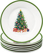 Honeydak 6 Pcs 6 Inch Christmas Plates Ceramic Xmas Tree Decorations Porcelain by Honeydak