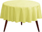 Gee Di Moda Round Tablecloth - 132 Inch Yellow Round Table Cloth for 72 to 96 Inch Round Tables - Heavy Duty Washable Fabric - for Buffet Table, Holiday Party, Dinner, Wedding & Baby Shower