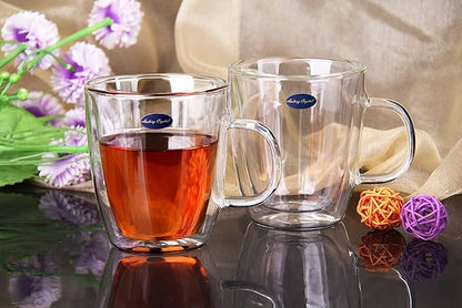 Amlong Crystal Double Wall Glass Coffee Mugs 12 oz - Image 3