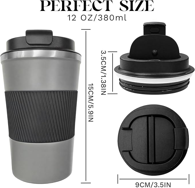 Insulated Travel Coffee Mug, Stainless Steel Coffee Cup - Image 3