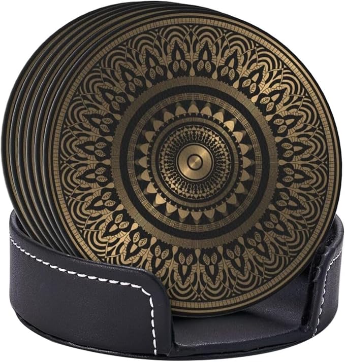 Drink Coasters with Holder Stand Set of 6 - Image 2