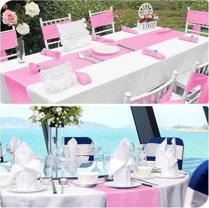 12 Pack Pink Satin Table Runner 12 x 108 Inch Long Premium Table Runners - Image 5