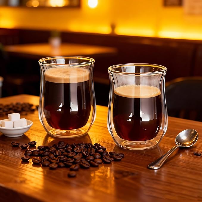 Easyworkz Double Walled Glass Coffee Mugs, Cocktails & All Beverages - Image 3