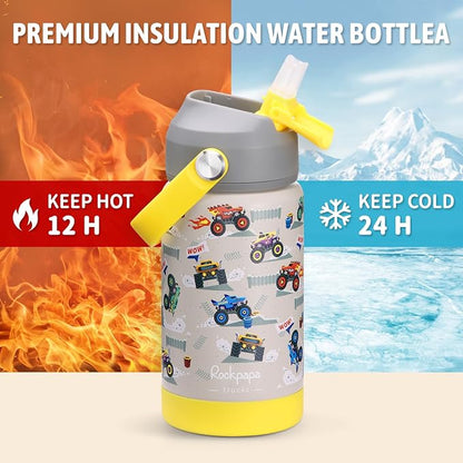 rockpapa 14 oz Kids Insulated Water Bottle，Stainless Steel Toddler Cups - Image 3