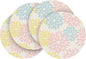 Artoid Mode Pink Dahlia Plastic Round Placemats Set of 4, 14 Inch Seasonal Washable Woven Vinyl Table Mats for Farmhouse Party Kitchen Dining Decor