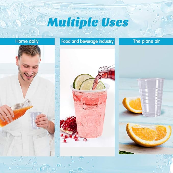 Turbo Bee 300 Pack 9oz Clear Plastic Cups，Disposable Mouthwash Cups, Drinking - Image 5