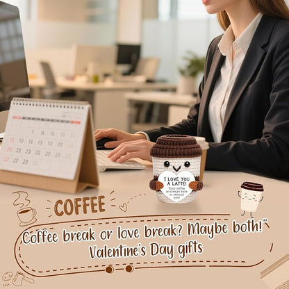 Positive Crochet Coffee Cup I Love You Gift - Image 4