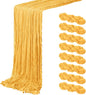 8 Pack Gold Cheesecloth Table Runner 20 x 120 inch Gauze Table Runners 10 FT by ACSUIT
