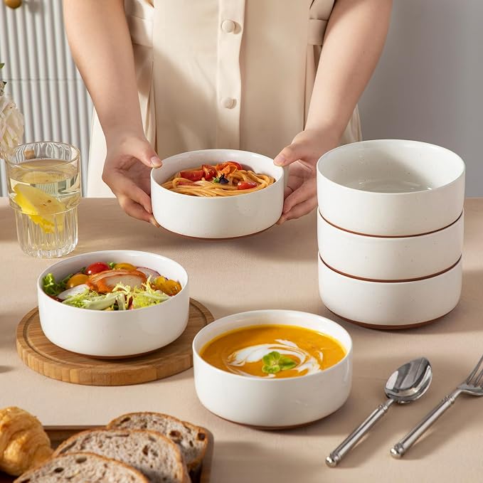 MALACASA Cereal Bowls Set of 6, 24 OZ Ceramic Bowls - Image 6