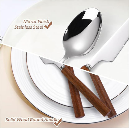 Silverware Set, 20 Piece Mirror Flatware Set 18/8 Stainless Steel Eating - Image 4