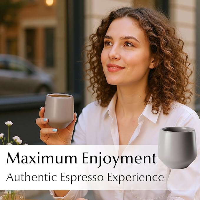 MIAMIO - Espresso Cups Set of 4, Ceramic - Luxe | Ceramic espresso cups - Image 4