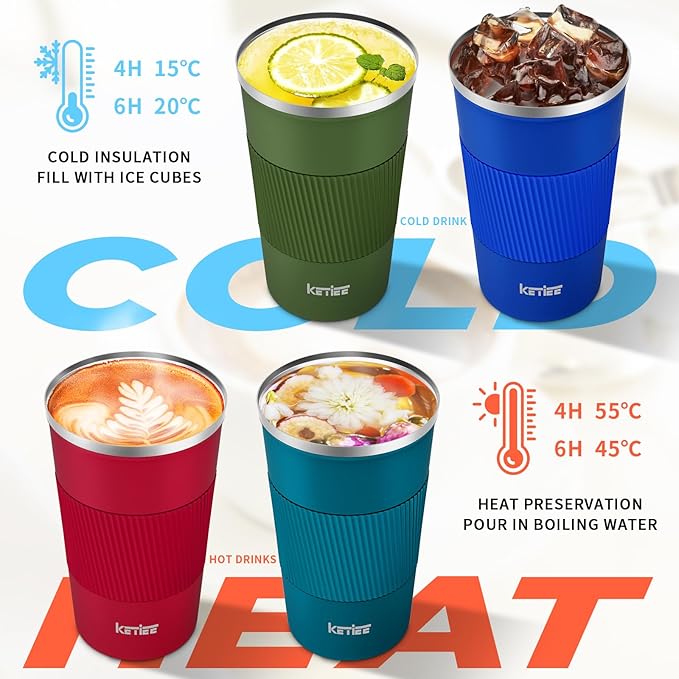 KETIEE Travel Coffee Mug 12oz: Insulated Coffee Cup - Image 2