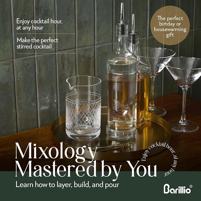 Barillio Crystal Cocktail Mixing Glass - 20 Oz Seamless Weighted - Bartender - Image 5