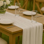 10FT Ivory White Cheesecloth Table Runner 120 Inch Rustic Boho Gauze Cheese by HQ-SITE