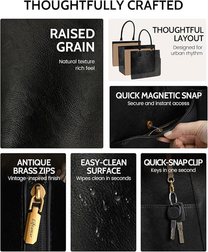 Laptop Tote Bag for Women, Leather Work Tote - Image 6