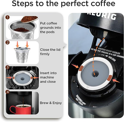 Reusable k Cup Coffee Filters, Universal stainless steel Refillable k Cups - Image 5